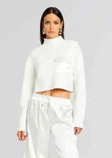 NWT $228.00 SER.O.YA WHlite Donna Mid Cropped Sweater Sz.XS