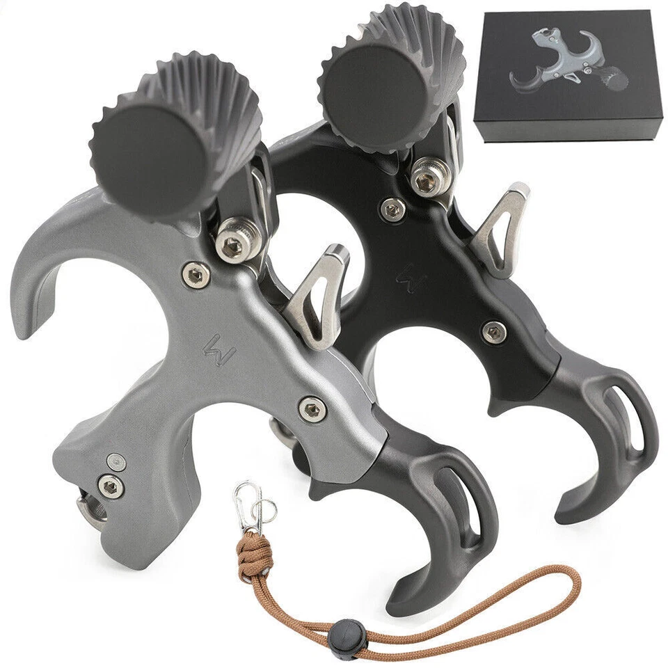 3 4 Finger Adjustable Archery Grip Compound Bow Release Aids Thumb Trigger RH LH - Image 2 of 4