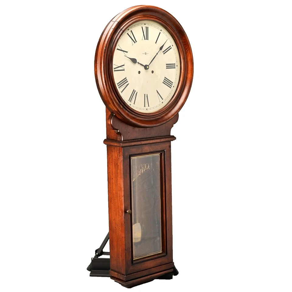 HOWARD MILLER Original Vintage Signed Tall Chiming Striking Regulator Wall Clock - Image 2 of 4