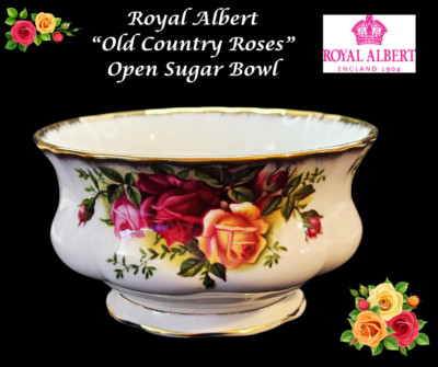 Estate Royal Albert England OLD COUNTRY ROSES-2 3/8'' OPEN SUGAR BOWL