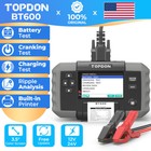 Topdon Car Battery Tester Bt100 Bt200 Bt300P Cranking Charging System Tests