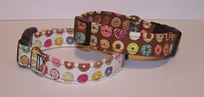 Wet Nose Designs Yummy Iced Donuts Dog Collar Chocolate or Vanilla Sprinkles