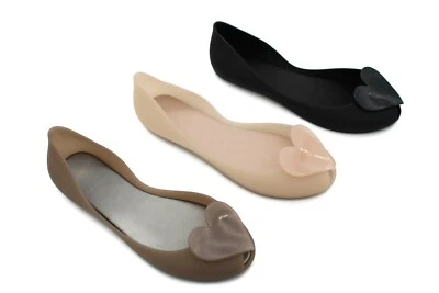 WOMENS LADIES FLAT PEEP TOE CASUAL JELLY BOW SLIP ON BALLERINA SHOES SIZE 3-8