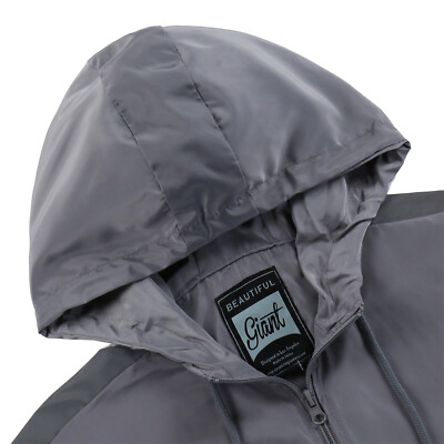 【GRAY NAVY】EXCLUSIVE HOODED JACKET Men's Hoodie Full Zip Lightweight Windbreaker Outwear Sports