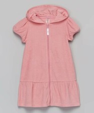 Girls Coral Puff-Sleeve Hooded Cover-Up Size 4