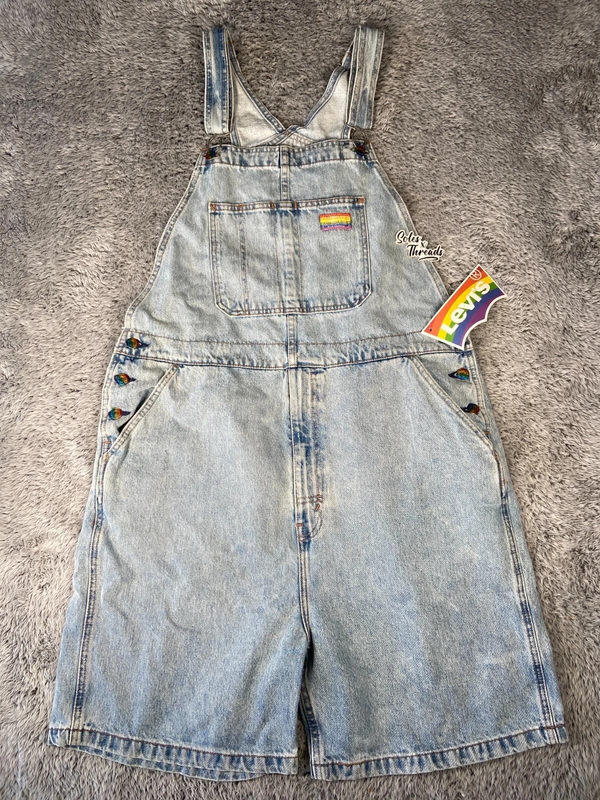 Levi's Pride Liberation Shortalls Men Size XL Light Wash A00530000