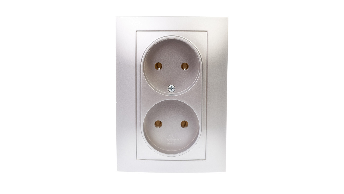 CARLA Double socket b / u silver 1741-06 /T2UK