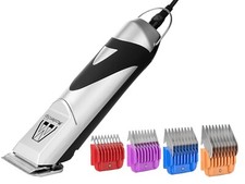 Professional Dog Clipper Set with 4 Pack of Steel Comb Guides and 1 Blade