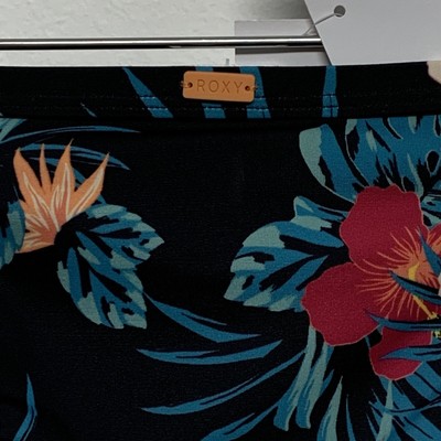 Bas De Bikini Fille Roxy Noir à Fleurs - Taille 8, Neuf Sans étiquettes