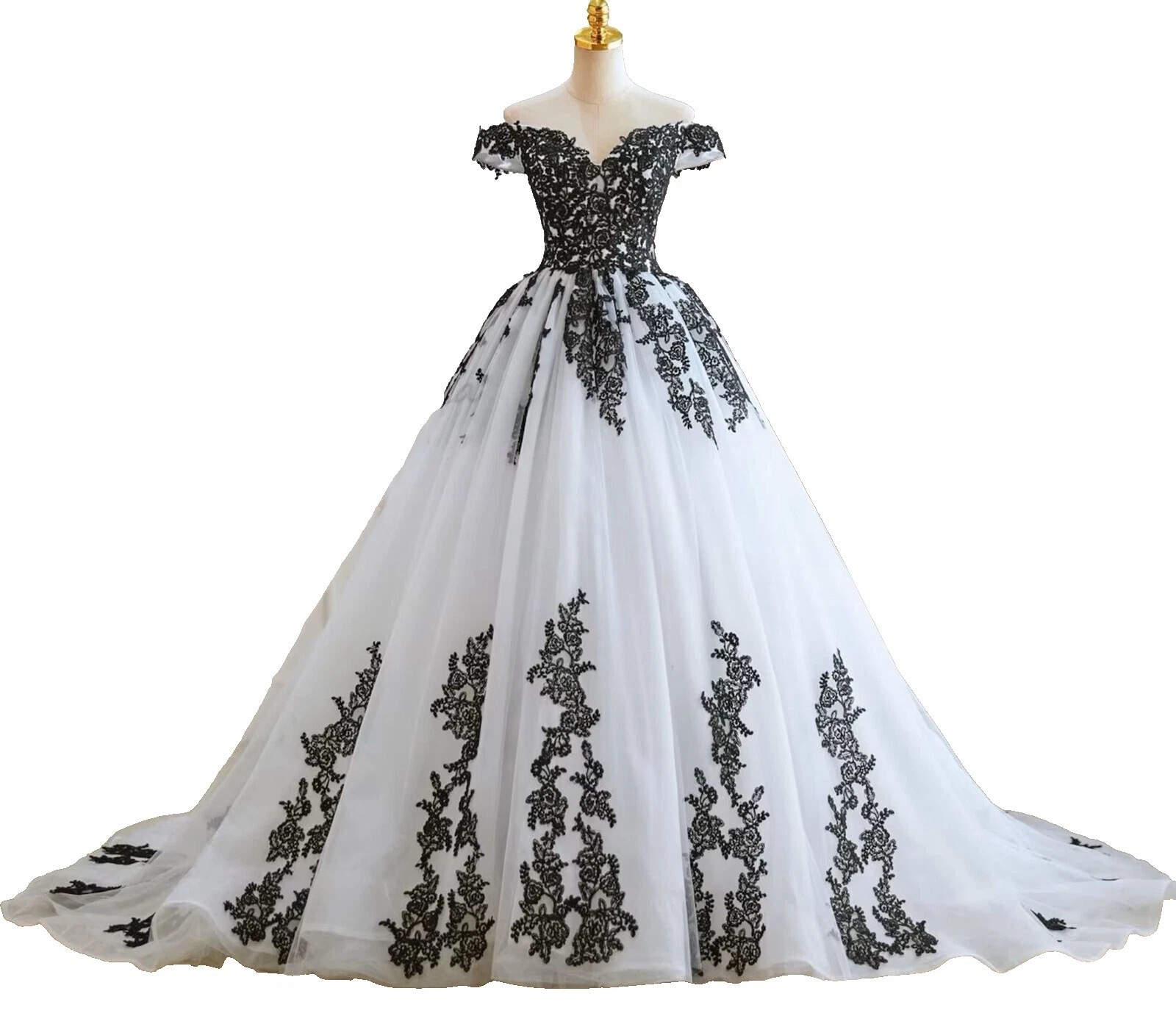 Volantes Vestidos de Novia de Encaje Negro