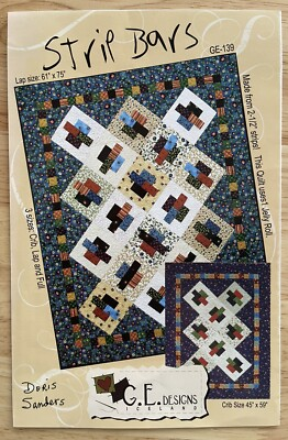 #ad G.E. Designs Strip Bars Quilt Pattern Can Be Made Using 1 Jelly Roll $5.99