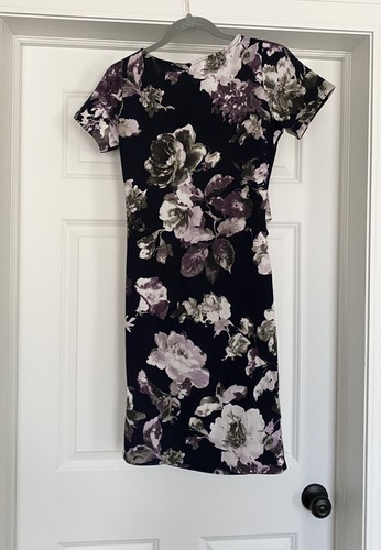 Pink Blush Womens Maternity Dress Floral Purple Size Small NEW Stretch NEW - Picture 3 of 4