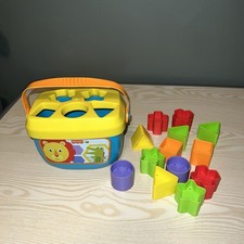 Fisher Price Shape Sorter Toy Bucket W/Extra Replacement Colored Blocks