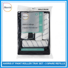 Harris 9" Paint Roller Tray Set 3 Spare Refills