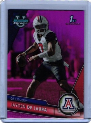 2023 Bowman University Chrome Pink Refractor Jayden De Laura #30