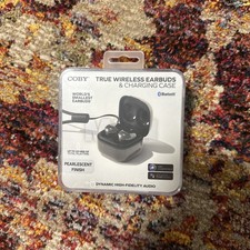 Coby CETW555 Bluetooth Wireless Earbuds Black, Built-In Mic, Hi-Fi Audio