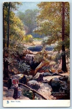 New York NY Postcard Harlem Pool Central Park c1905 Oilette Tuck Art