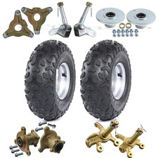 6" ATV Tubeless Wheels 145/70-6 Tire On Rim 3 Stud Axle Hub Spindles ATV Go Kart