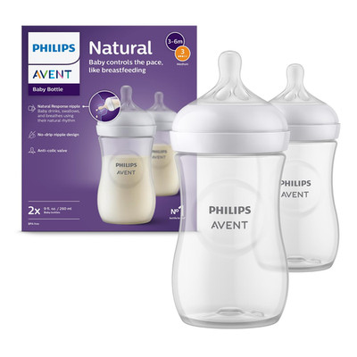 Philips AVENT Babyflaschen Natural Response   2X Babyflaschen, 260 Ml, Für Neuge