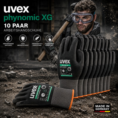 uvex phynomic XG 6007010 Montagehandschuh mit Öl-Grip & Touchscreen | Gr. 10