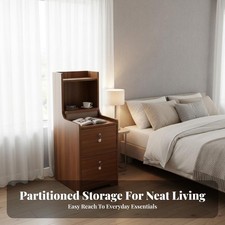 Narrow Bedside Locker Lockable Top Drawer Narrow Storage Cabinet Slim