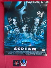 Scream 5 cast signed 16x20 photo Mikey Madison Neve Campbell David Arquette +5