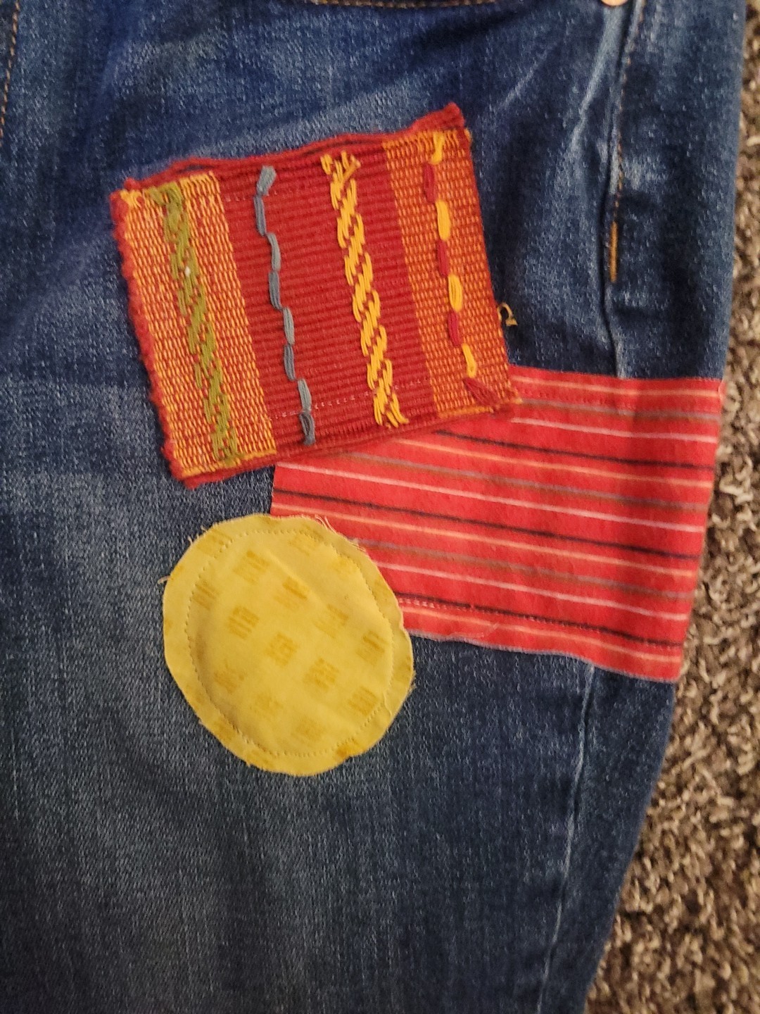 Rework Upcycled Patchwork Hippie Bell Bottom Flar… - image 11