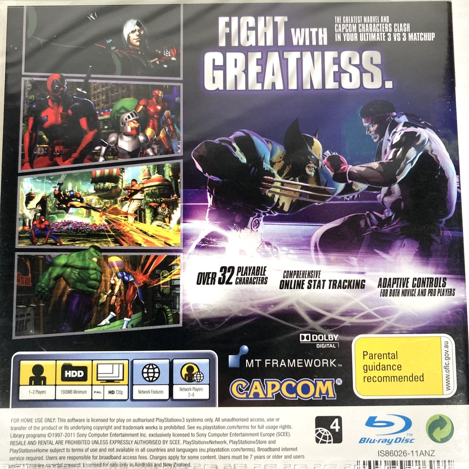 Marvel Vs Capcom 3 Fate Of Two Worlds Sony Playstation 3 PS3 Reg 4 New & Sealed - Image 4 of 4