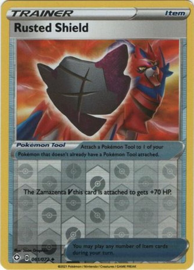 Rusted Shield - 061/072 - Uncommon - Reverse Holo (Lp) Shining Fates - Trainer -