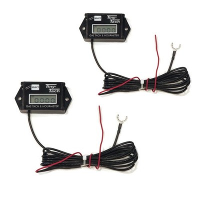 2-Pack - Tiny Tach TT2AM Digital Hour Meter Tachometers Resettable Job Timer