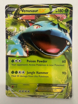 Pokemon TCG XY Venusaur EX 1/146 Full Art Rare HOLO Card HP180 | eBay