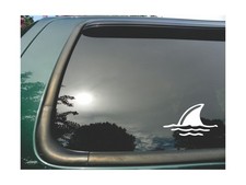 Shark Fin in Water- Die Cut Vinyl Window Decal/sticker for Car or Truck 3.5"x6"