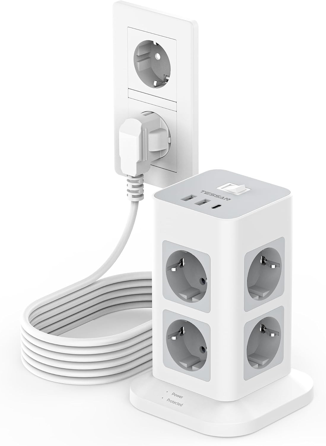 Tour multiprise USB pour organiser le télétravail à la maison