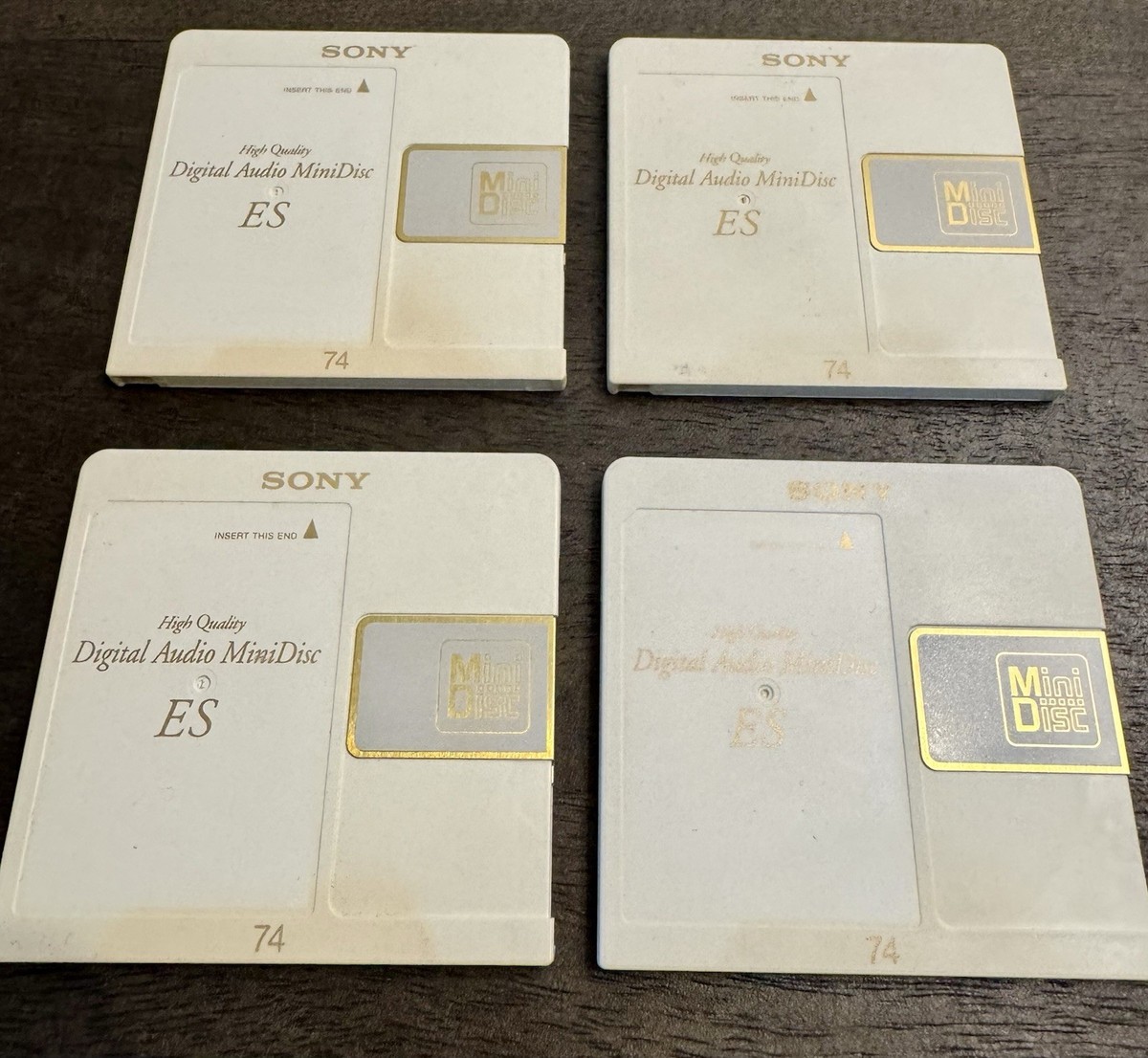 Lot De 4 MiniDisc Sony MD ES 74 – Neufs Sous Blister – Jacket Case Inclus