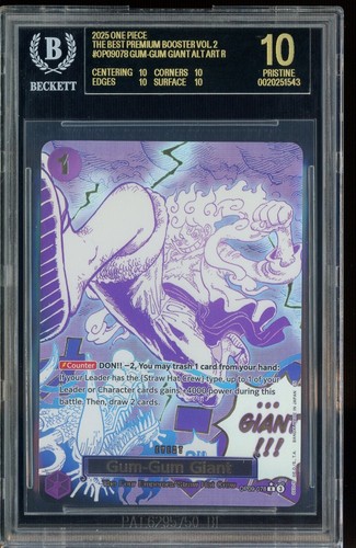 2025 One Piece PRB02 En Alternate Art #078 Gum-Gum Giant BGS 10 BLACK LABEL