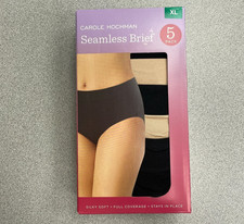 NWT Carole Hochman Women's XL Seamless Brief 5-Pack Silky Soft J1873