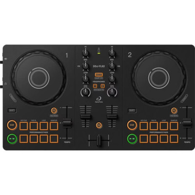 AlphaTheta DDJ-FLX2 Compact 2-Channel DJ Controller with Smart Mixing