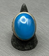 ANCIENT ROMAN INSPIRED SILVERED RING WITH AGATE STONE