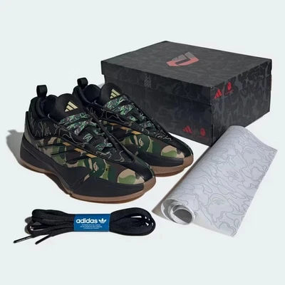 BAPE adidas Dame 9 Black Green Sneaker Schuhe Camo Camouflage 44 US 10 JH6358 - Bild 1 von 4