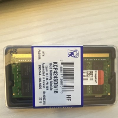 Kingston 16GB DDR4 SO-DIMM PC4-19200 2400MHz Memory Module KCP424SD8/16
