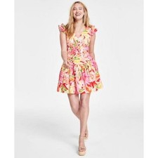 Vince Camuto Womens Cotton Printed Fit F Pink Multi 2
