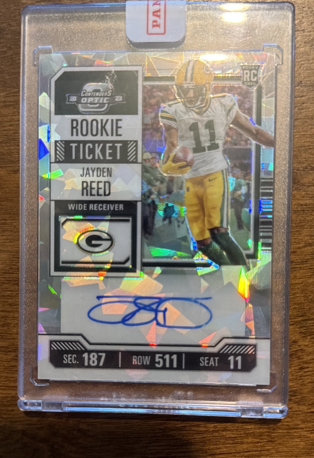 2023 Panini Optic - Rookie TicketAutographs Jayden Reed #118 Cracked Ice /22 