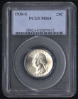 US Coin 1936 S  Washington Silver Quarter PCGS MS64 25C NO RESERVE!