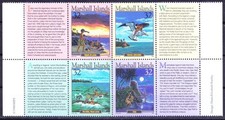 Islas Marshall 1996 MNH 4v negro con pestaña, leyendas populares, folclore, pulpo de aves
