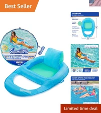 Sky Blue Inflatable Recliner Pool Float – Fast Inflation & Great for Socializing