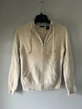 💫 VICTORIAS SECRET Moda International Angora Sweatshirt  Hooded Full-zip Size S