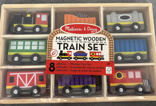 Melissa Doug Magnetic Wooden Train Set, 8-Piece Set