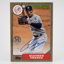 2022 Topps Series 2 Gleyber Torres 1987 Gold Autograph /50 #87BA-GT Yankees Auto