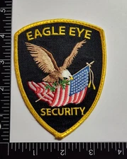 Eagle Eye Security Patch Security Eagle Black Gold Iron On Sew High Quality New 