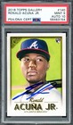 Ronald Acuna Jr. Signed 2018 Topps Gallery RC #140 Braves PSA9 Auto 10 PSA/DNA